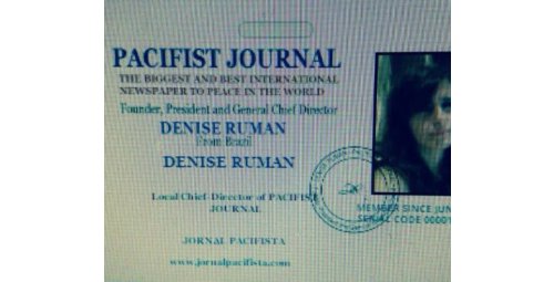 DENISE RUMAN : A GREAT WRITER FOR REAL INNER PEACE AND SO WORLD PEACE !! FOUNDER PRESIDENT AND GENERAL DIRECTOR OF PACIFIST JOURNAL AND ITS SUBSIDIARIES !!!